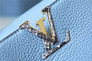 Fortok Louis Vuitton Capucines Mini Bag in Blue Taurillon Leather 21x14x8cm - 3