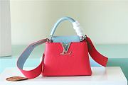Fortok Louis Vuitton Capucines Mini Bag in Red Taurillon Leather 21x14x8cm - 1