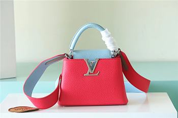 Fortok Louis Vuitton Capucines Mini Bag in Red Taurillon Leather 21x14x8cm