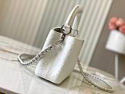 Fortok Louis Vuitton Capucines Bag White Ostrich Leather Pattern 21x14x9cm - 2