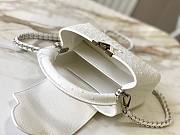 Fortok Louis Vuitton Capucines Bag White Ostrich Leather Pattern 21x14x9cm - 5