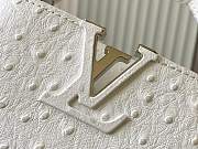Fortok Louis Vuitton Capucines Bag White Ostrich Leather Pattern 21x14x9cm - 6