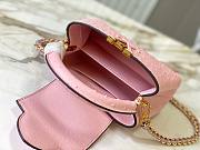 Fortok Louis Vuitton Capucines Bag Pink Ostrich Leather Pattern 21x14x9cm - 6