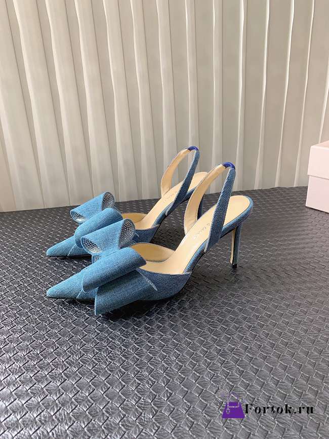 Fortok Mach & Mach Le Cadeau Slingback Pumps Denim 9cm - 1