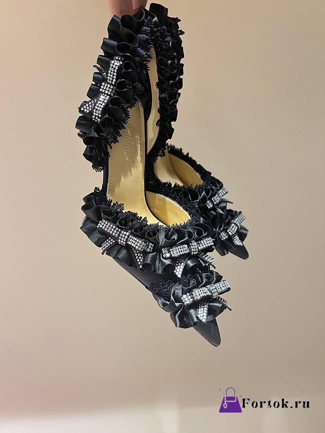 Fortok Mach & Mach Beauty Of Antoinette Satin Slingback Pump Black - 1