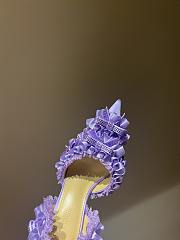 Fortok Mach & Mach Beauty Of Antoinette Satin Slingback Pump Purple - 5