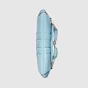 Fortok Gucci Horsebit Chain Medium Shoulder Bag in Blue Iridescent Leather 15x38x16cm - 5