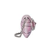 Fortok Gucci Horsebit Chain Medium Shoulder Bag in Pink Iridescent Leather 15x38x16cm - 3