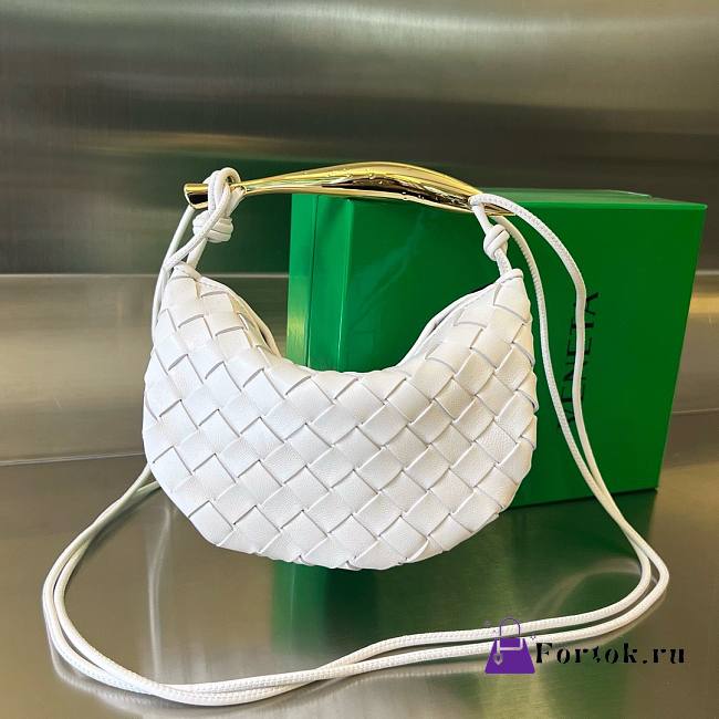 Fortok Bottega Veneta Mini Sardine Bag White 20x12x2.5cm - 1