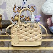 Fortok Louis Vuitton Alma BB Bag Beige With Silver & Gold-color Diamond-shaped Studs M24153 23.5x17.5x11.5cm - 1