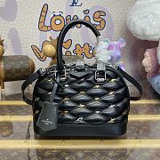 Fortok Louis Vuitton Alma BB Bag Black With Silver & Gold-color Diamond-shaped Studs M24153 23.5x17.5x11.5cm - 1