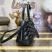 Fortok Louis Vuitton Alma BB Bag Black With Silver & Gold-color Diamond-shaped Studs M24153 23.5x17.5x11.5cm - 3