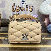 Fortok Louis Vuitton GO-14 MM Bag Beige With Silver & Gold-color Diamond-shaped Studs M24151 23x16x10cm - 1