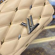 Fortok Louis Vuitton GO-14 MM Bag Beige With Silver & Gold-color Diamond-shaped Studs M24151 23x16x10cm - 4