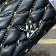 Fortok Louis Vuitton GO-14 MM Bag Black With Silver & Gold-color Diamond-shaped Studs M24151 23x16x10cm - 6