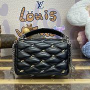 Fortok Louis Vuitton GO-14 MM Bag Black With Silver & Gold-color Diamond-shaped Studs M24151 23x16x10cm - 5