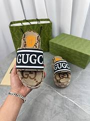 Fortok Gucci Thick-soled Slippers in Beige, Black & White - 3