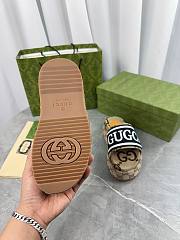 Fortok Gucci Thick-soled Slippers in Beige, Black & Green - 6