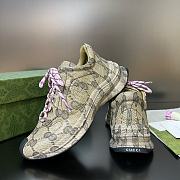 Fortok Gucci Run Sneakers in Beige and Ebony Leather - 6