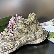 Fortok Gucci Run Sneakers in Beige and Ebony Leather - 5