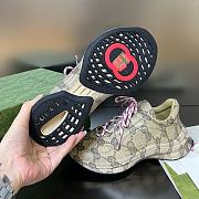 Fortok Gucci Run Sneakers in Beige and Ebony Leather - 4