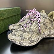 Fortok Gucci Run Sneakers in Beige and Ebony Leather - 2