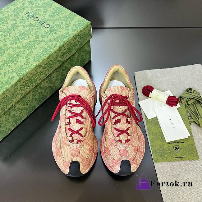 Fortok Gucci Run Sneakers in Beige Red - 1