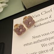 Fortok Van Cleef & Arpels Rose Stone Four-leaf Clover Earrings - 1