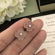 Fortok Van Cleef & Arpels Rose Stone Four-leaf Clover Earrings - 5