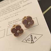 Fortok Van Cleef & Arpels Rose Stone Four-leaf Clover Earrings - 6