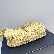 Fortok Saint Laurent Le5à7 Raffia Shoulder Bag Beige 657228 23×16×6.5cm - 5