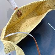 Fortok Saint Laurent Le5à7 Raffia Shoulder Bag Beige 657228 23×16×6.5cm - 4