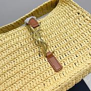 Fortok Saint Laurent Le5à7 Raffia Shoulder Bag Beige 657228 23×16×6.5cm - 2
