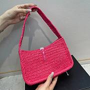 Fortok Saint Laurent Le5à7 Raffia Shoulder Bag Pink 657228 23×16×6.5cm - 6