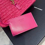 Fortok Saint Laurent Le5à7 Raffia Shoulder Bag Pink 657228 23×16×6.5cm - 4