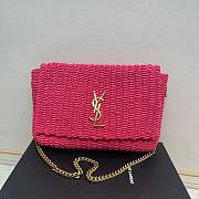 Fortok Saint Laurent Kate Raffia Chain Bag Pink 553804 28.5×20×6cm - 1