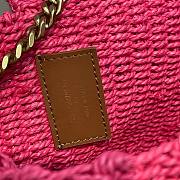 Fortok Saint Laurent Kate Raffia Chain Bag Pink 553804 28.5×20×6cm - 5