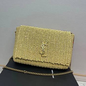 Fortok Saint Laurent Kate Raffia Chain Bag Beige 553804 28.5×20×6cm