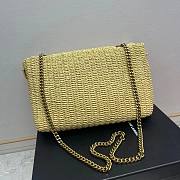 Fortok Saint Laurent Kate Raffia Chain Bag Beige 553804 28.5×20×6cm - 2