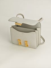 Fortok Hermes Constance Gold buckle Glacier White Crocodile Leather Bag 19x15x4cm - 4