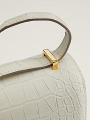 Fortok Hermes Constance Gold buckle Glacier White Crocodile Leather Bag 19x15x4cm - 6