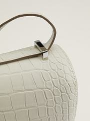 Fortok Hermes Constance Silver Buckle Glacier White Crocodile Leather Bag 19x15x4cm - 3