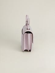 Fortok Hermes Constance Silver Buckle Fantasy Violet Crocodile Leather Bag 19x15x4cm - 6