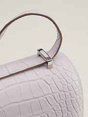 Fortok Hermes Constance Silver Buckle Fantasy Violet Crocodile Leather Bag 19x15x4cm - 3