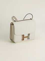 Fortok Hermes Constance Cream White Three-color Button Epsom Leather Bag 19x15x4cm - 5