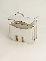 Fortok Hermes Constance Cream White Three-color Button Epsom Leather Bag 19x15x4cm - 4