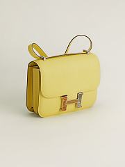 Fortok Hermes Constance Yellow Three-color Button Epsom Leather Bag 19x15x4cm - 6