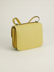 Fortok Hermes Constance Yellow Three-color Button Epsom Leather Bag 19x15x4cm - 3