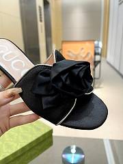 Fortok Gucci Rose Heel Sandals in Black - 6
