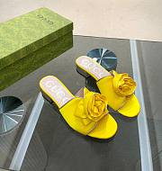 Fortok Gucci Rose Heel Sandals in Yellow - 1